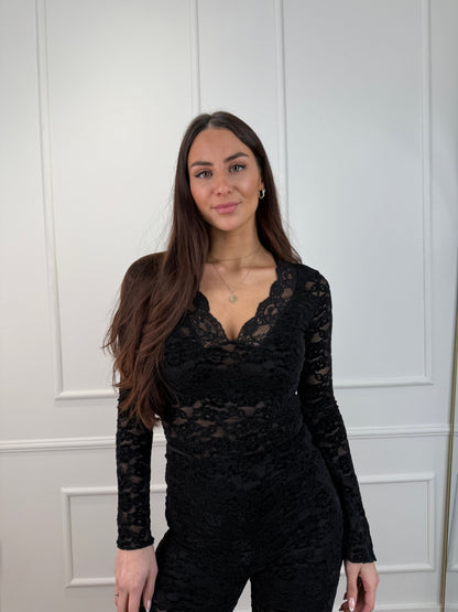 Maud kanten body zwart