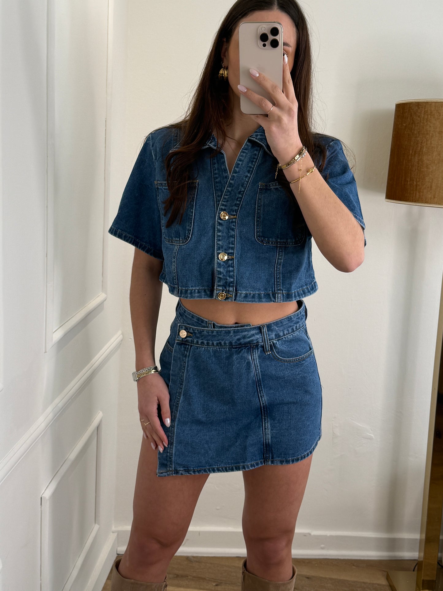 Amy denim short blauw