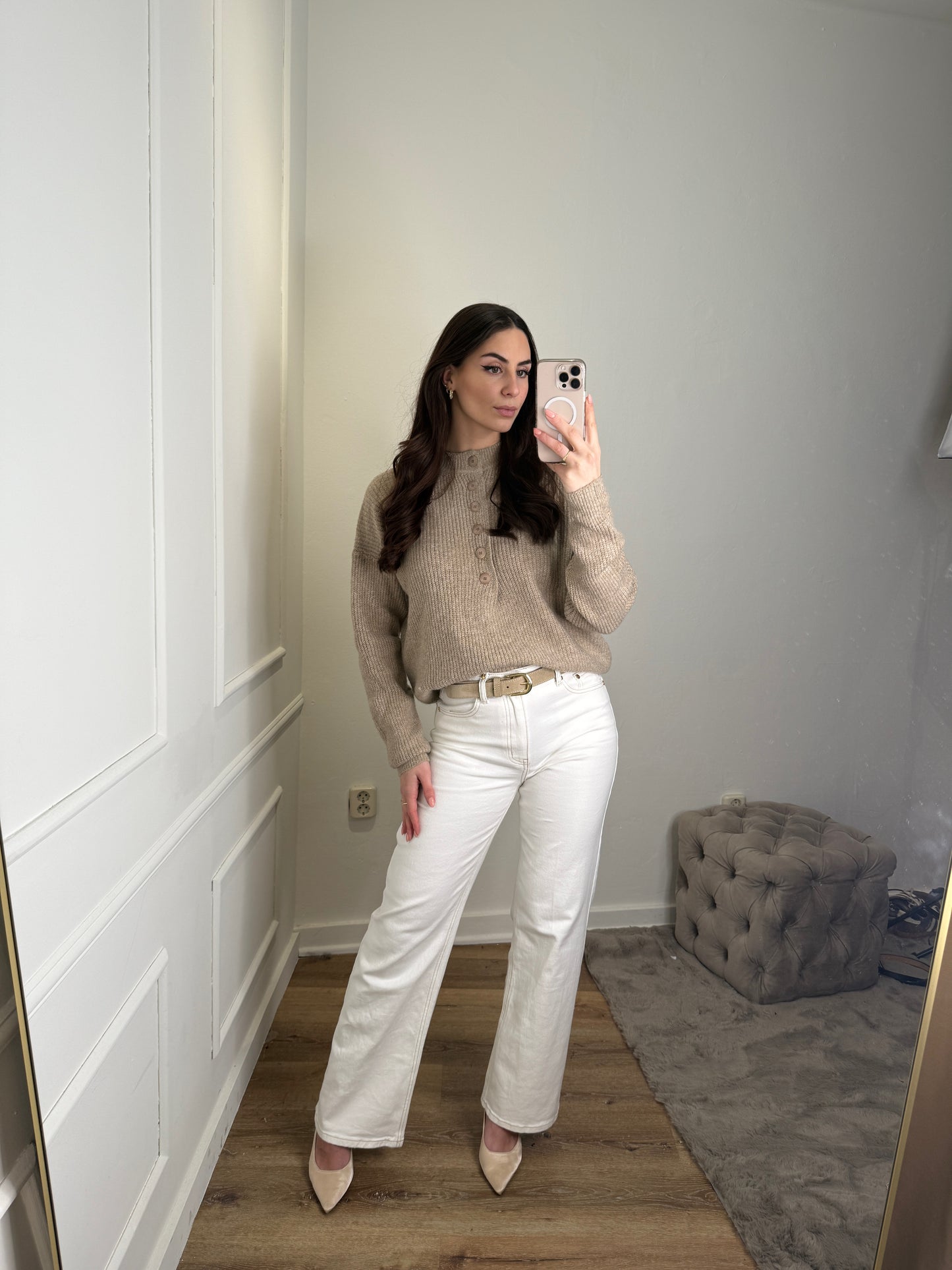 Queen hearts wide leg jeans - wit