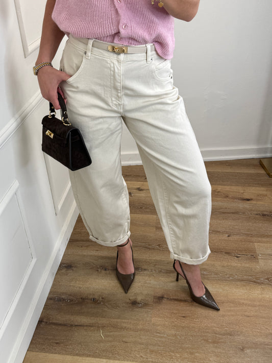 Cici barrel jeans beige
