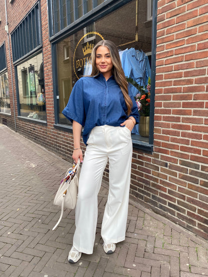 Olivia Spijkerblouse Blauw