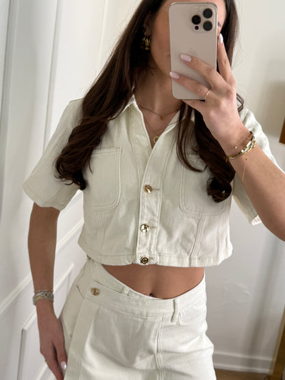 Amy denim jacket creme