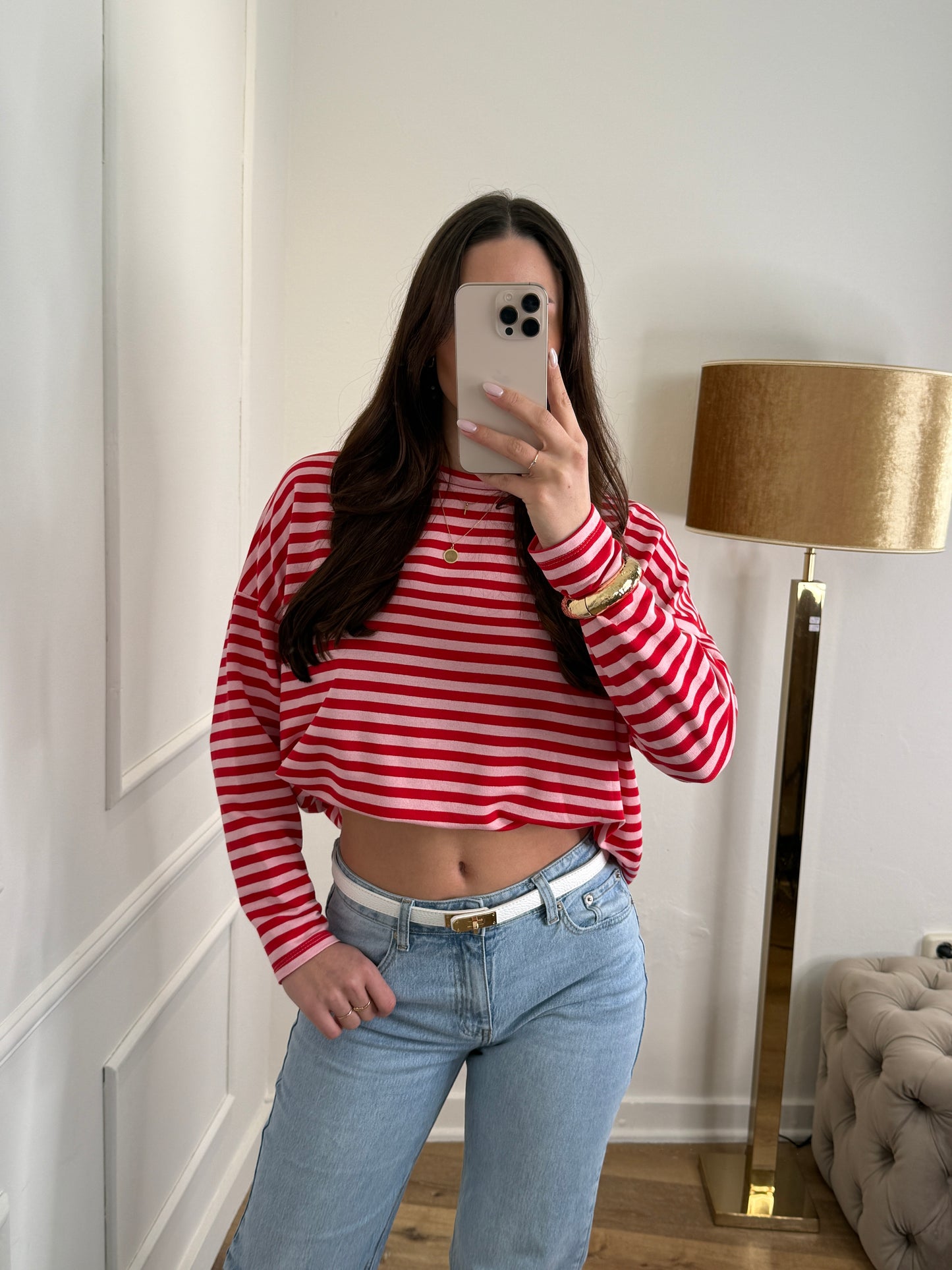 Micky long sleeve roze/rood