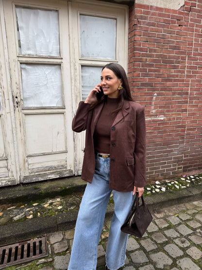 Suede Blazer - Bruin