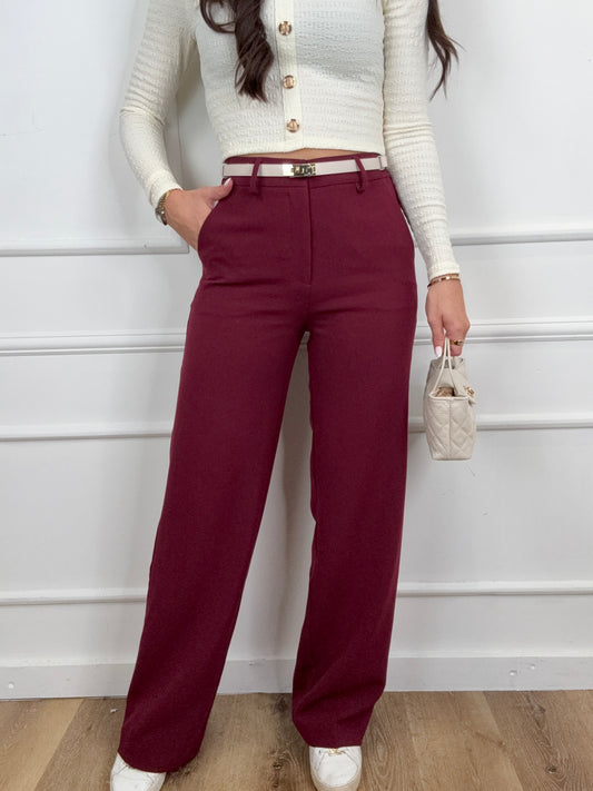 Zoe Pantalon Bordeaux