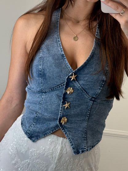 Sea gilet blue
