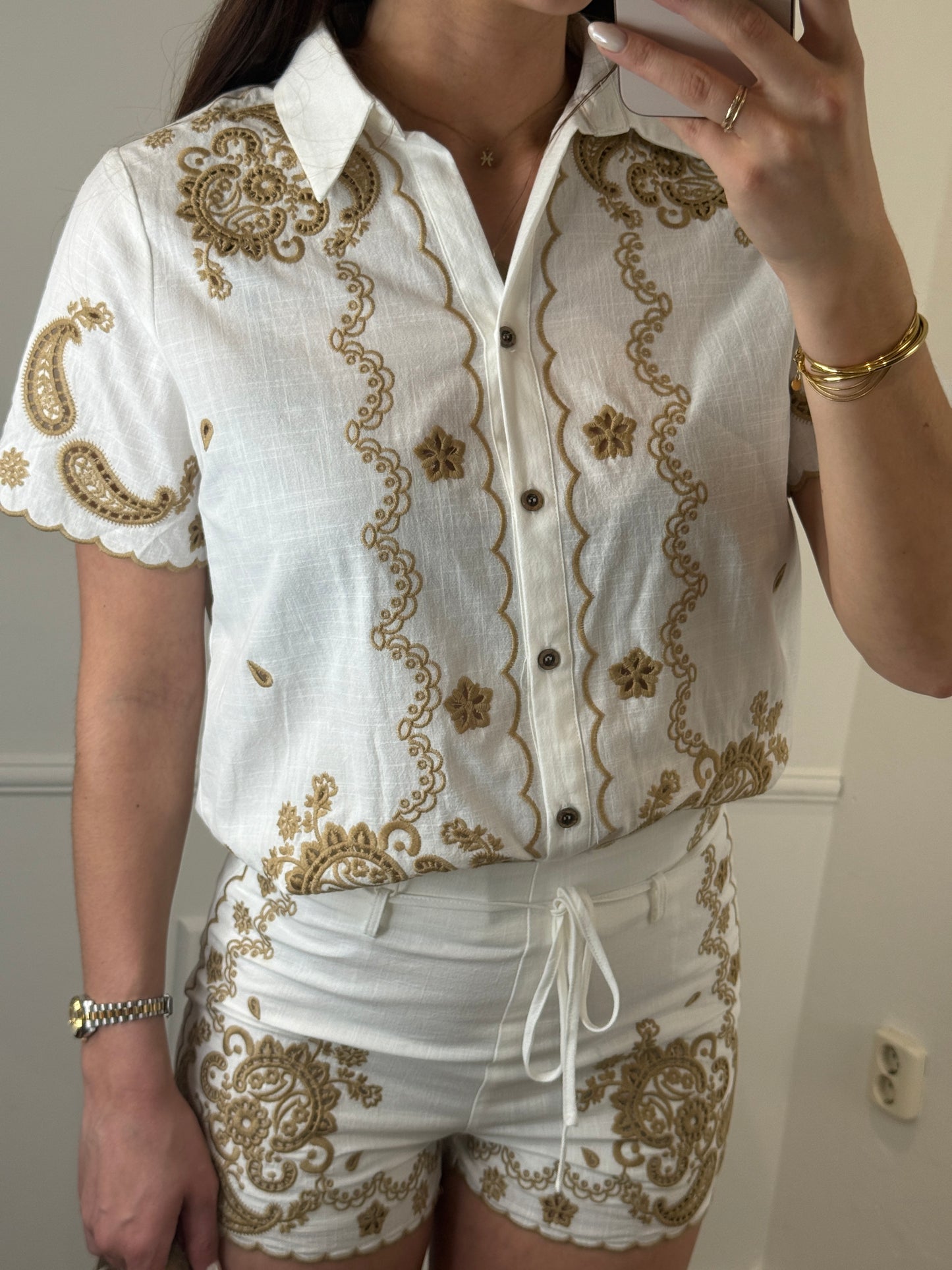 Elodie Broderie Set Wit