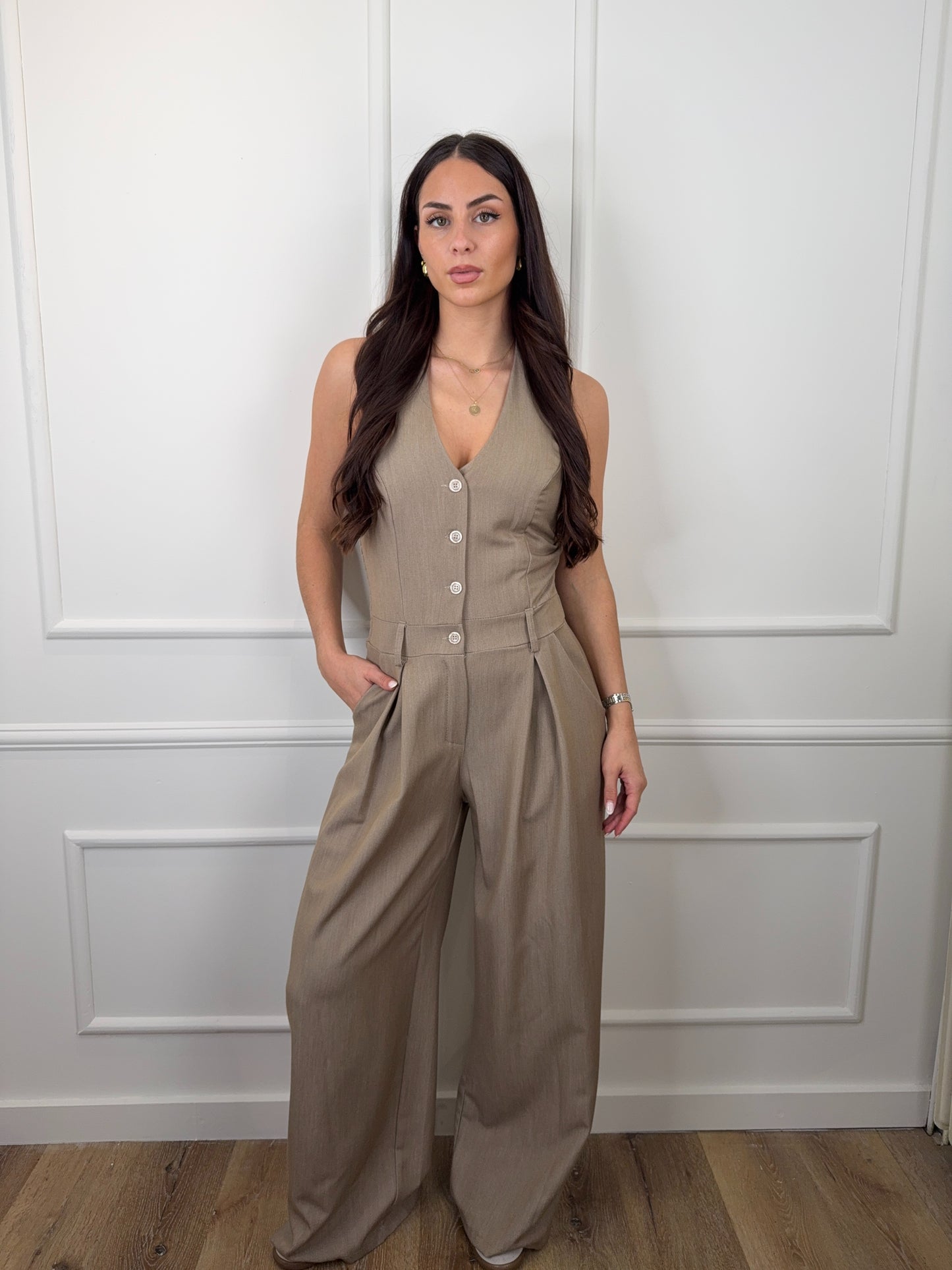 Bella jumpsuit taupe