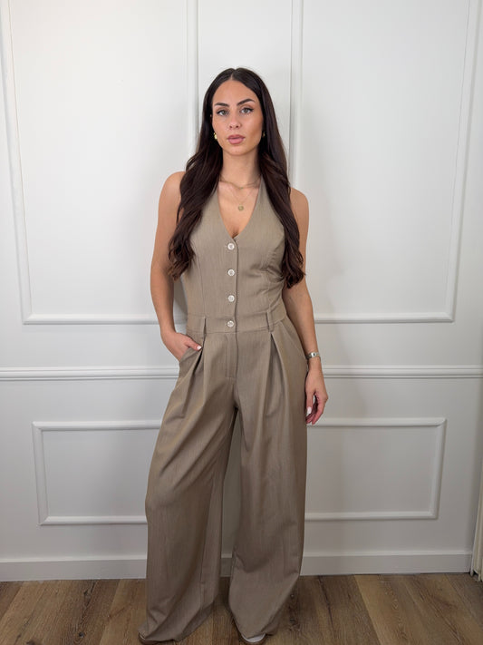 Bella jumpsuit taupe