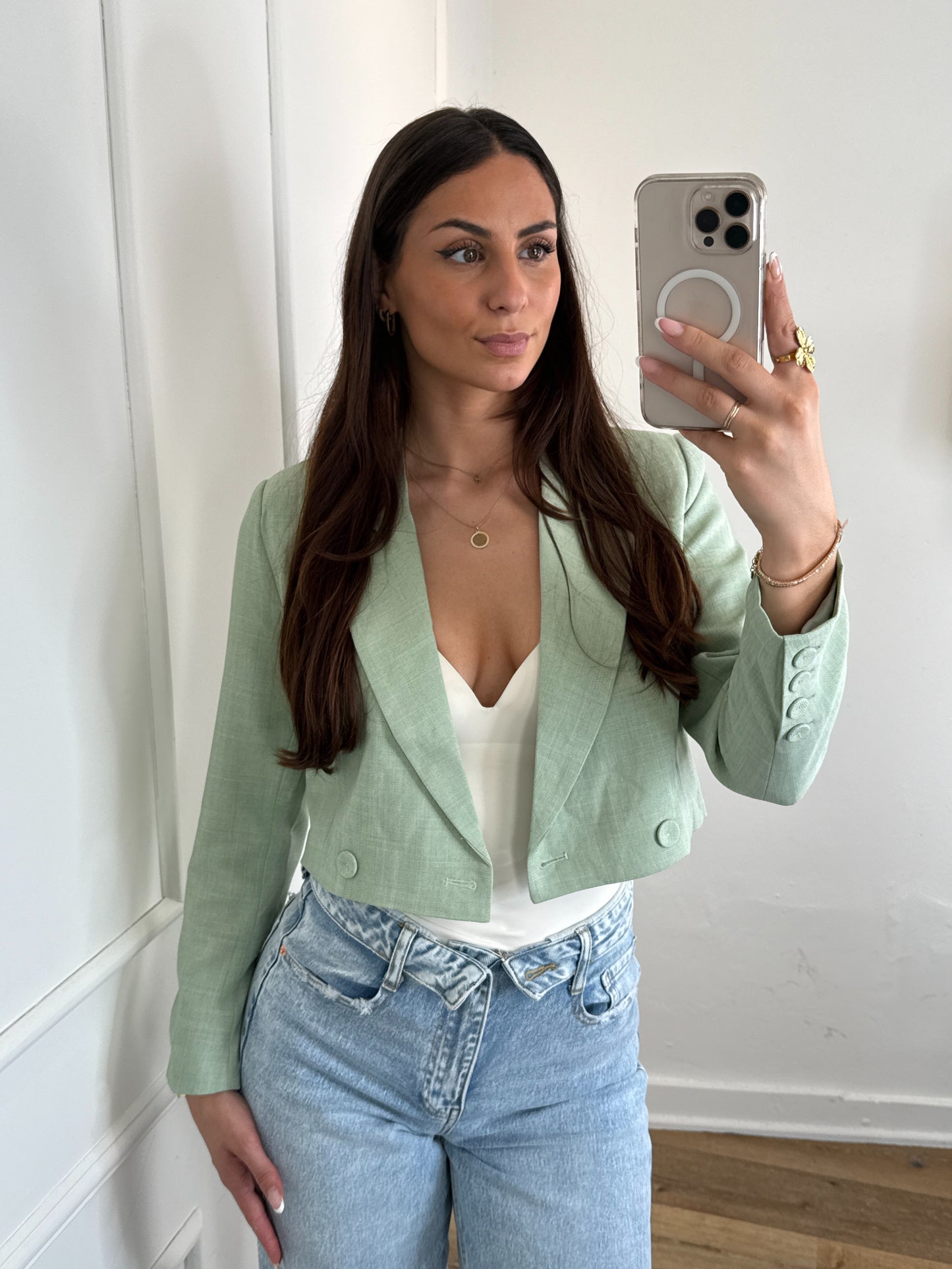 Mimi Korte Blazer groen