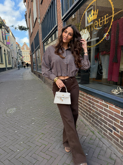 Juno Ruiten Blouse Bruin
