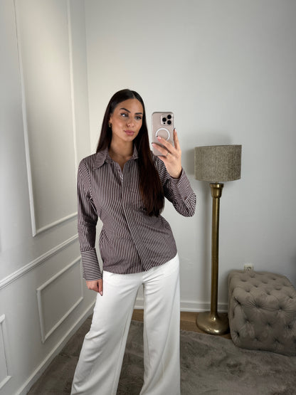 Stripe Waist Blouse Bruin