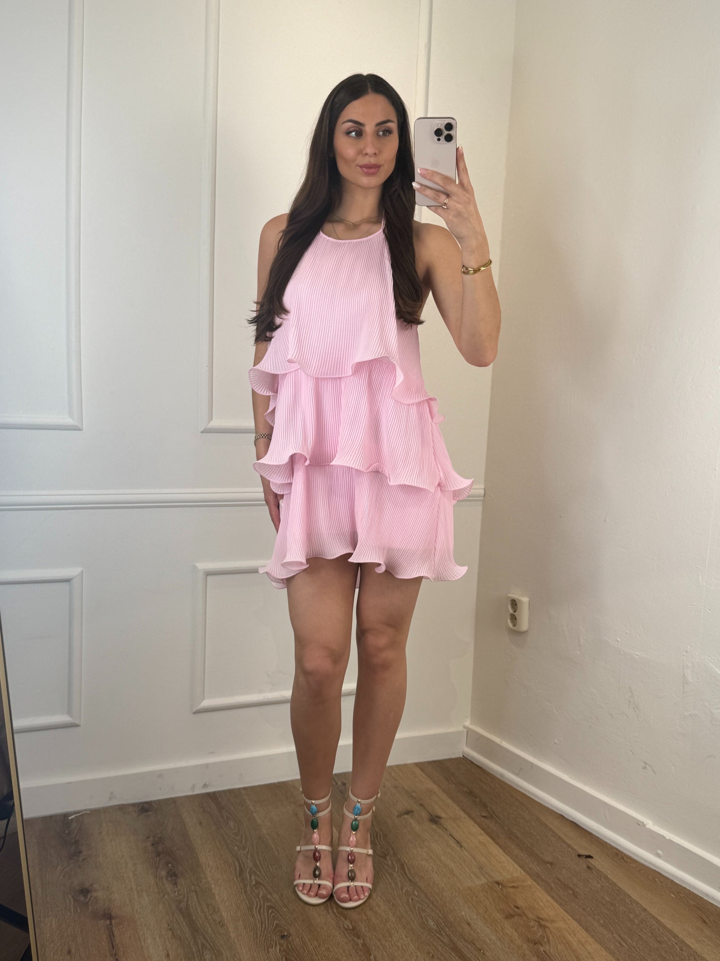 Rosalie Ruffle Dress Roze