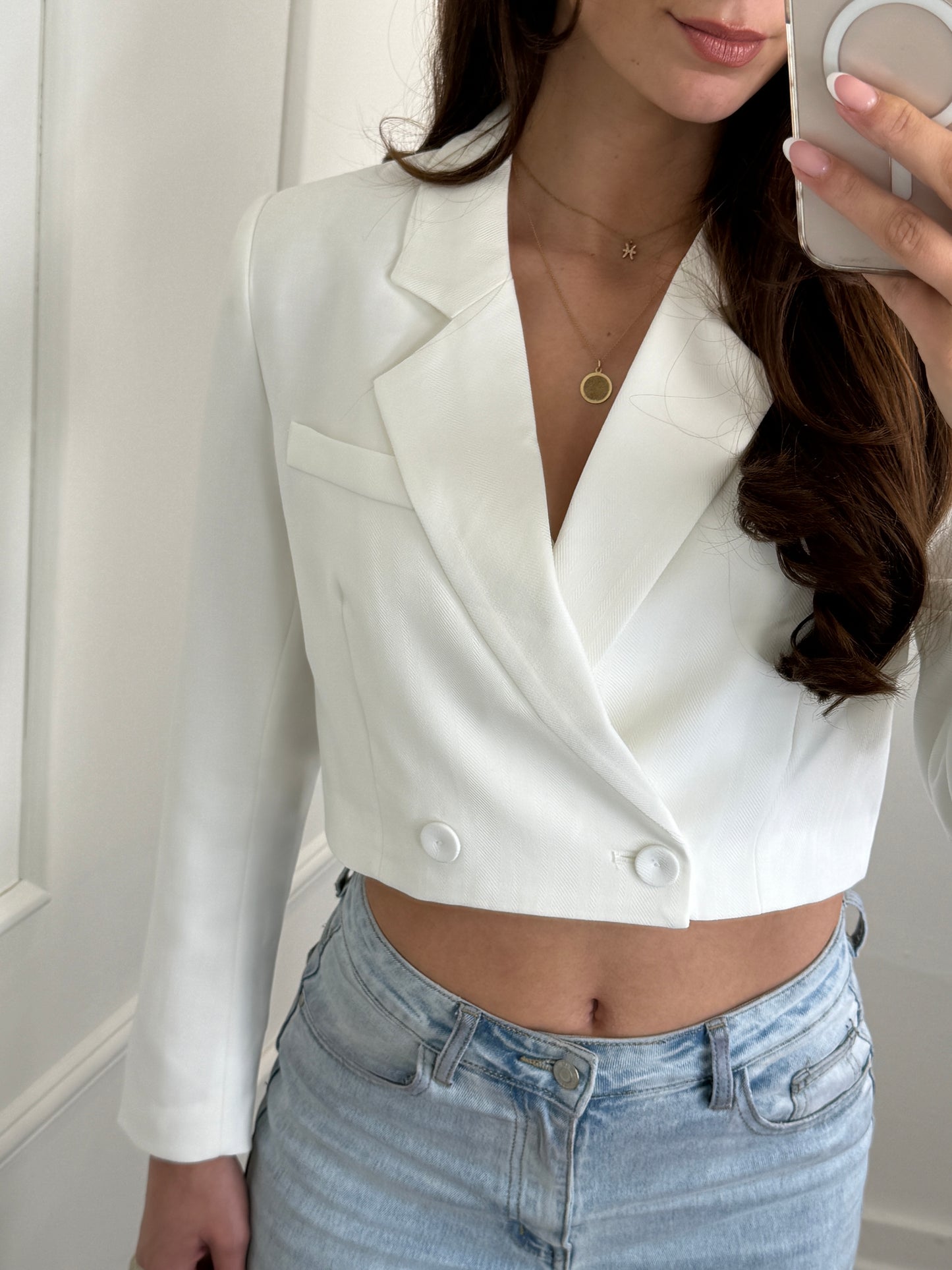 Mimi Korte Blazer wit