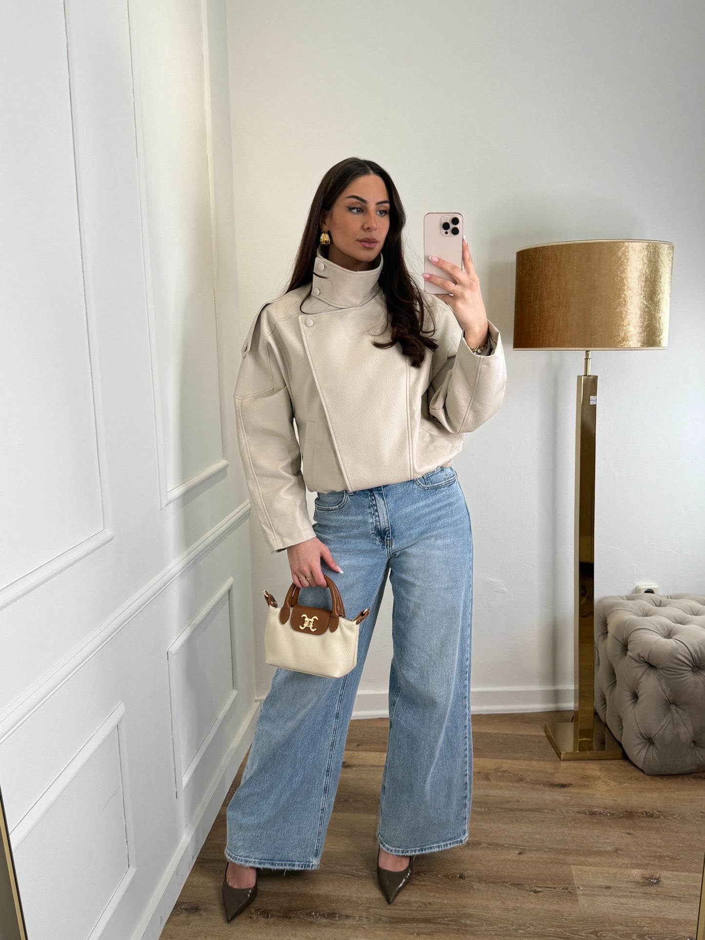 PU leren jas - creme