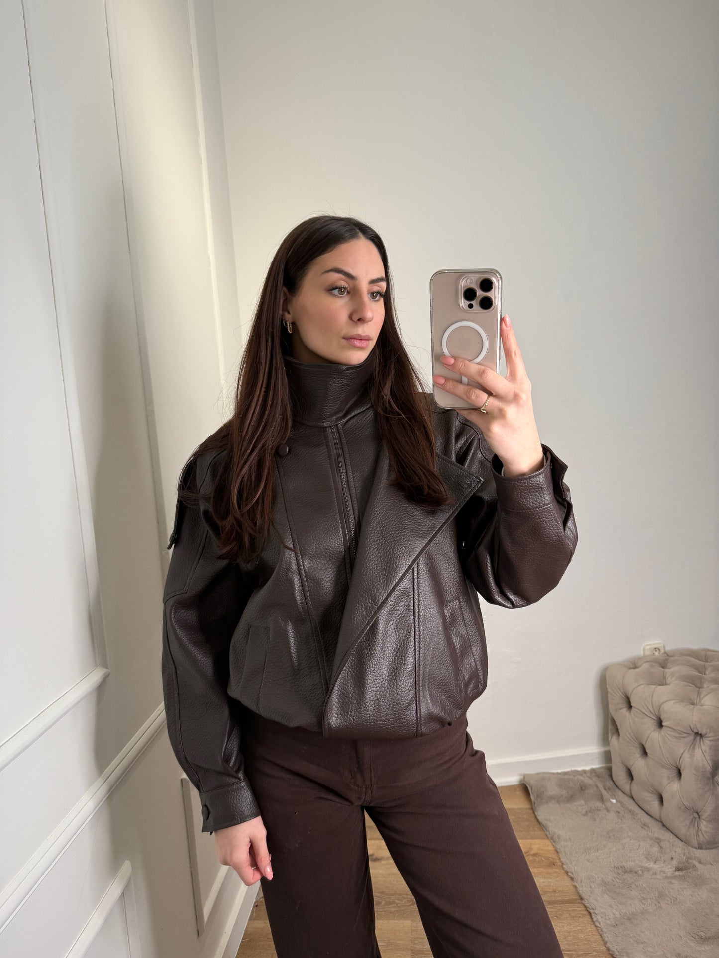 PU leren jas - bruin