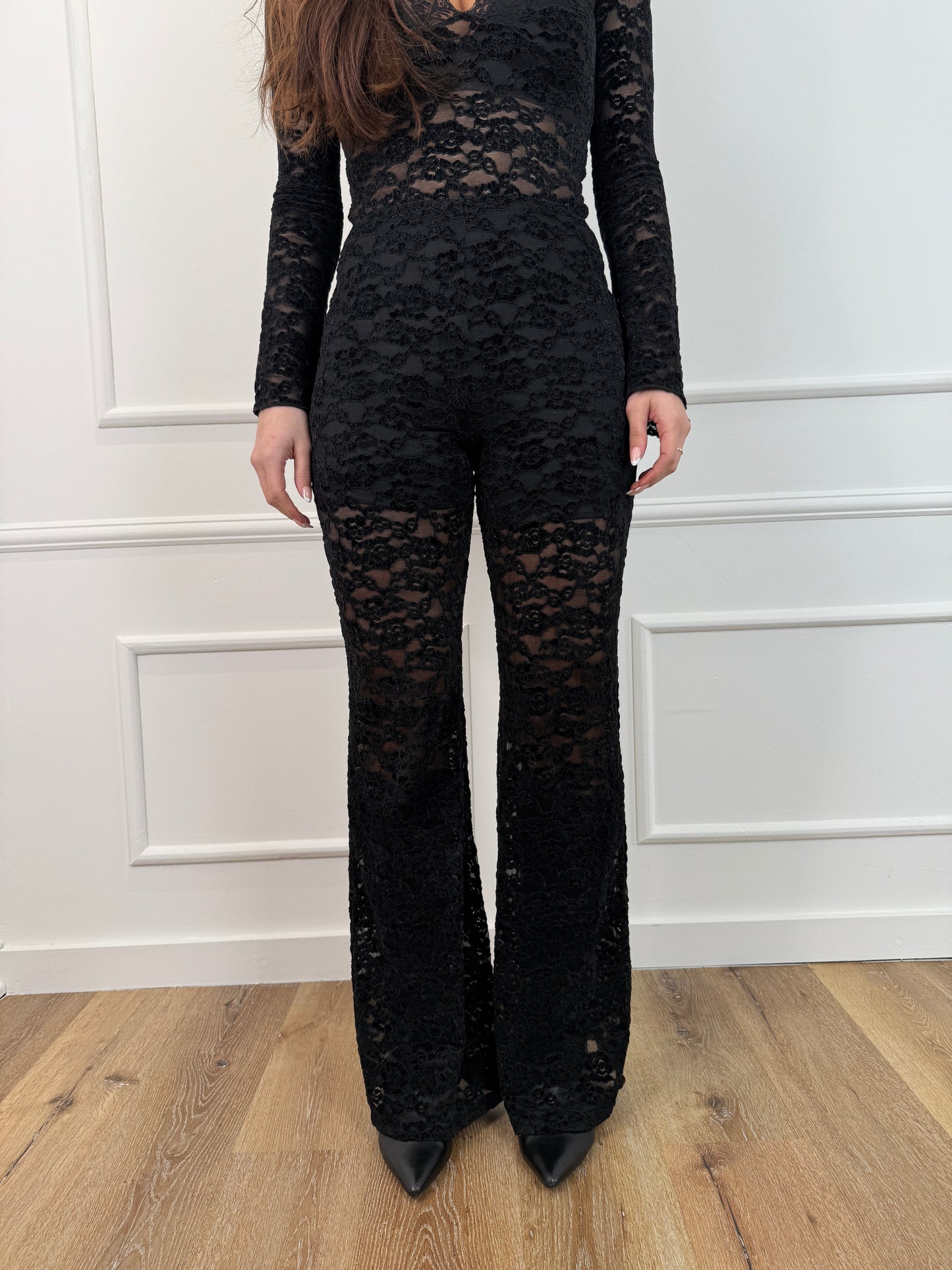 Maud kanten broek zwart