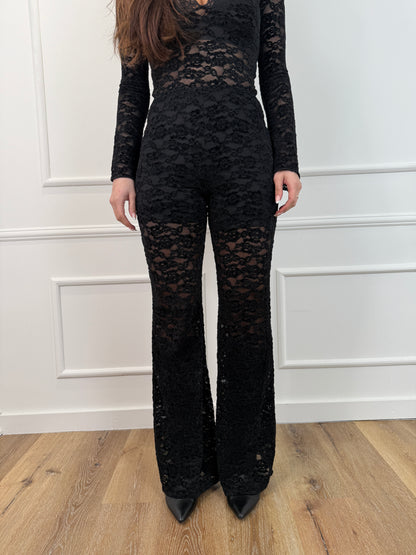 Maud kanten broek zwart