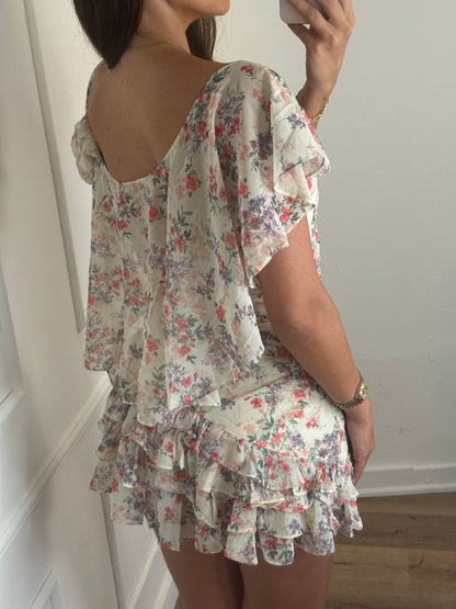 Florine Ruffle Jurk - Rose
