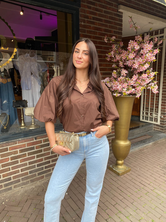 Ambika Pofmouw Blouse Bruin