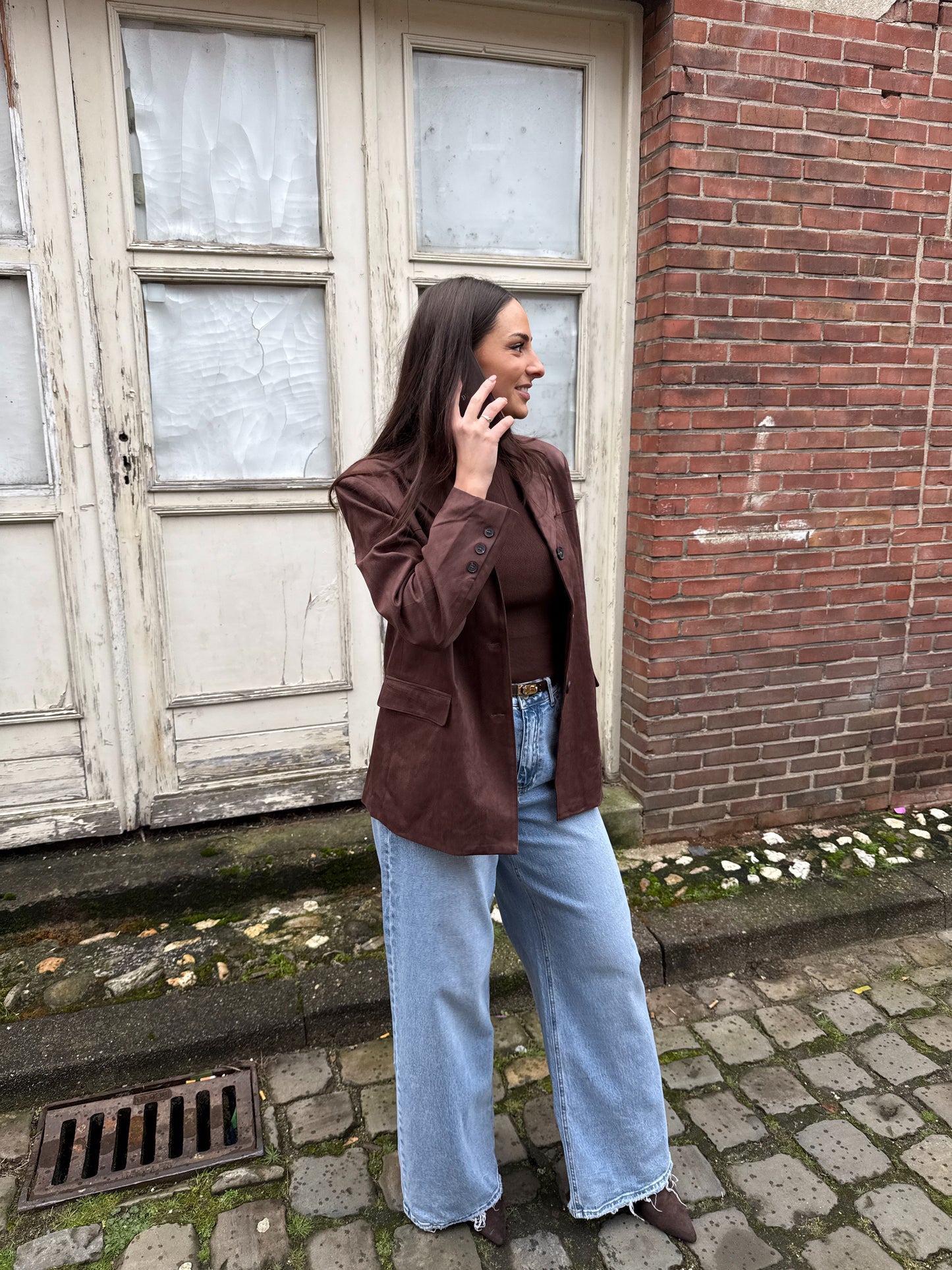 Suede Blazer - Bruin