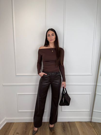 Snake print broek dark brown