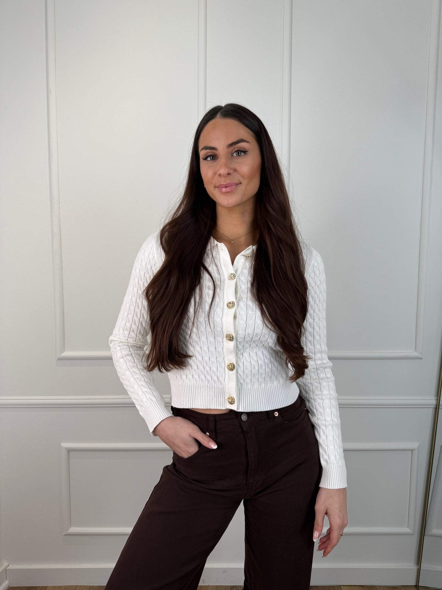 Gina vest met knopen wit