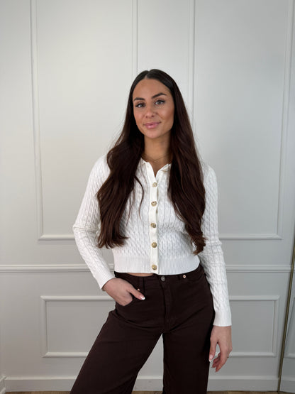 Gina vest met knopen wit