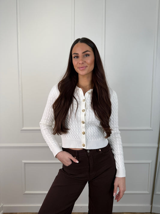 Gina vest met knopen wit