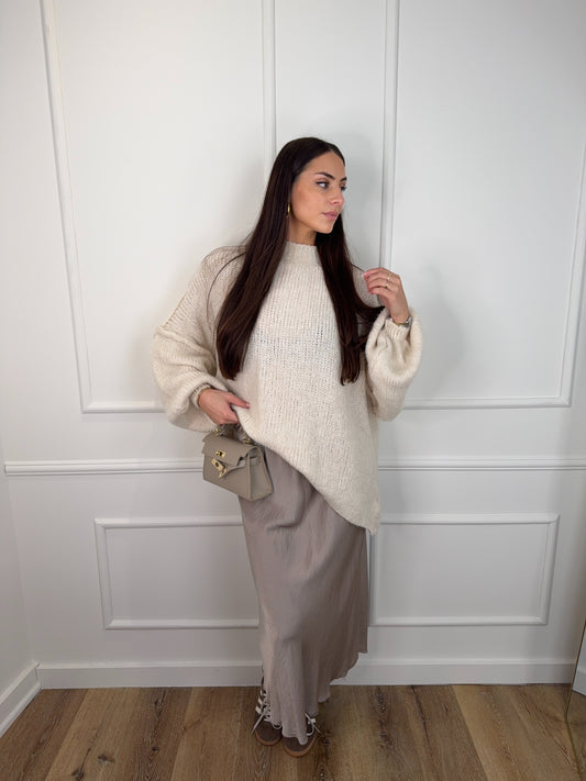 Knit Trui Long Creme