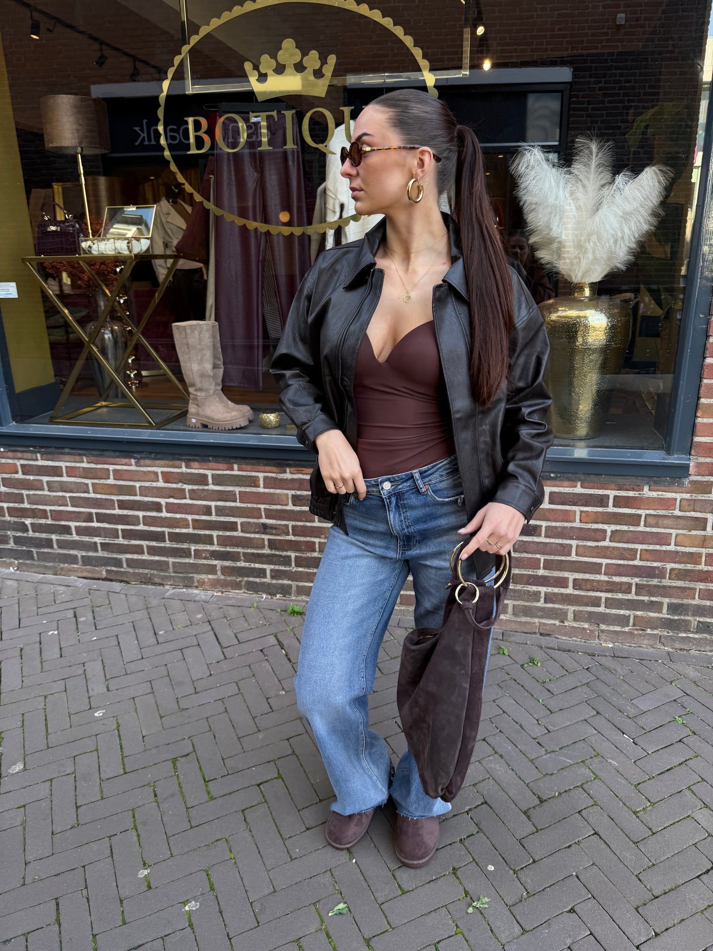 leather oversized jacket