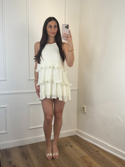 Rosalie Ruffle Dress Creme