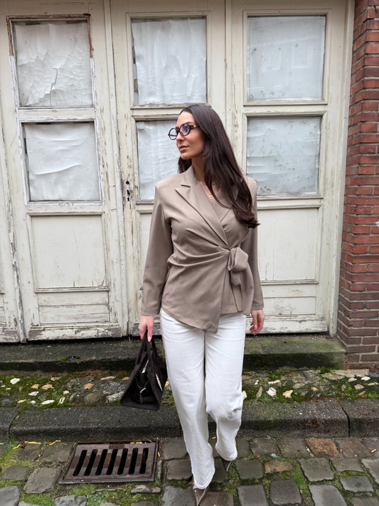 Lily strik blazer - taupe