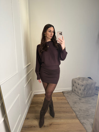 Suede laarzen met kitten heel - bruin