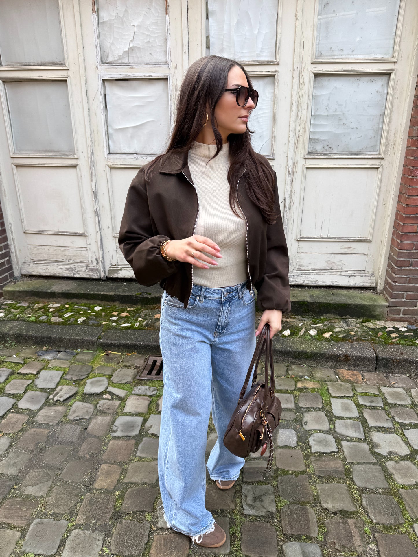 Zoey bomber jacker - bruin