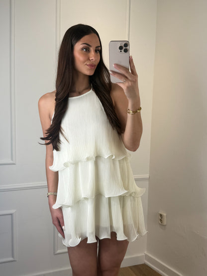Rosalie Ruffle Dress Creme