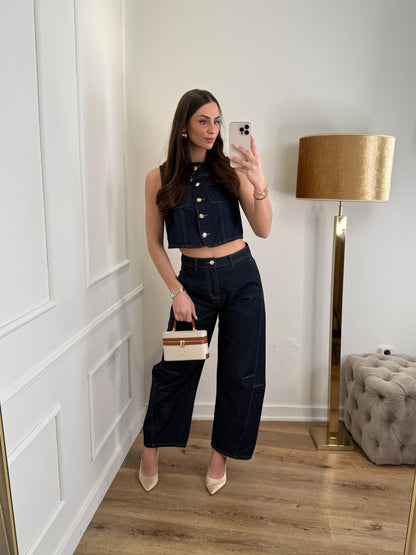 Amy dark denim barrel jeans