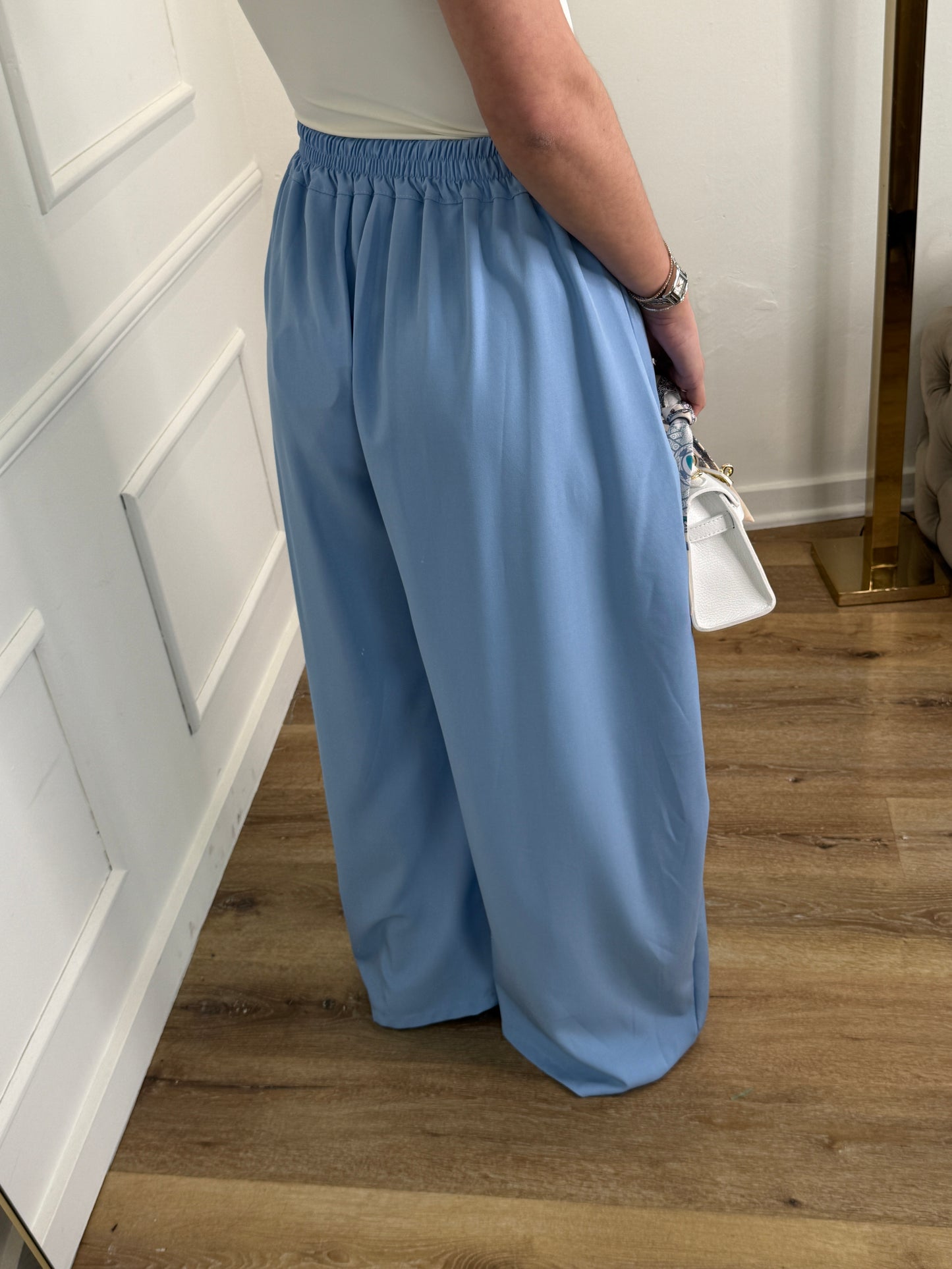 Plooien broek extra lang - blauw