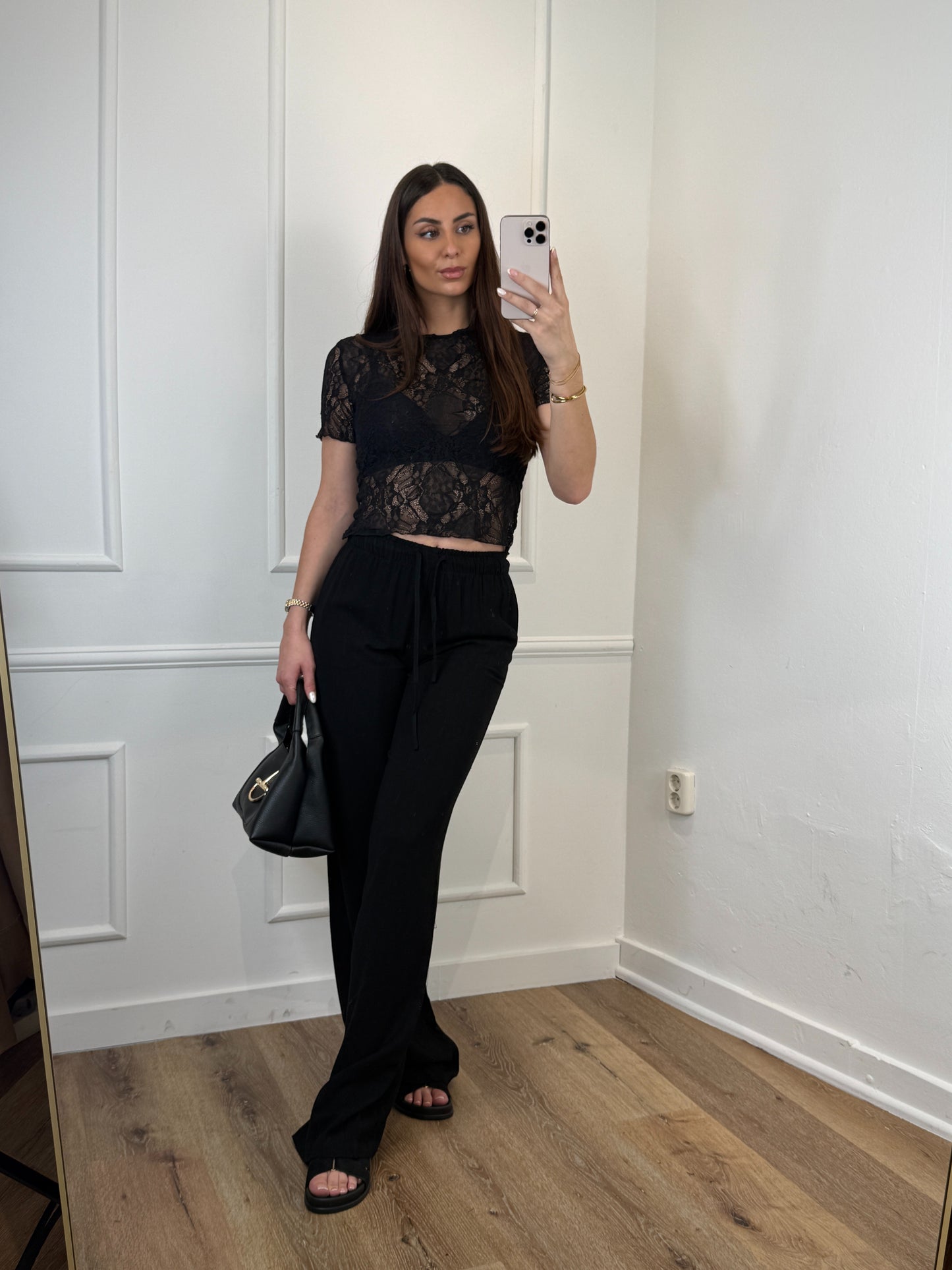 Linen mandy pantalon zwart