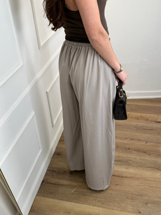 Plooien broek extra lang - taupe