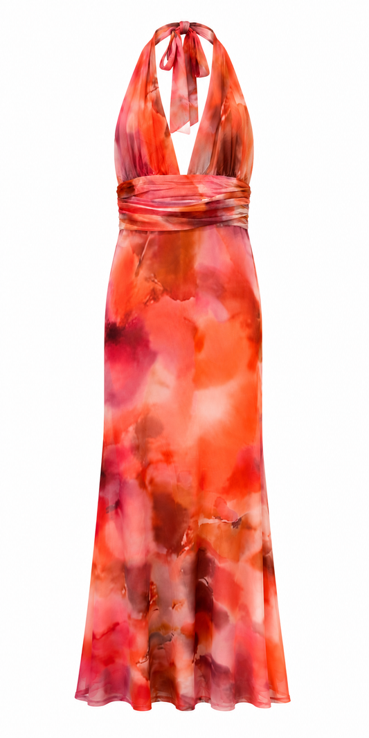 Elinora Dress Pink Orange