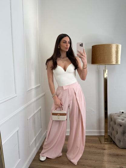 Plooien broek extra lang - roze