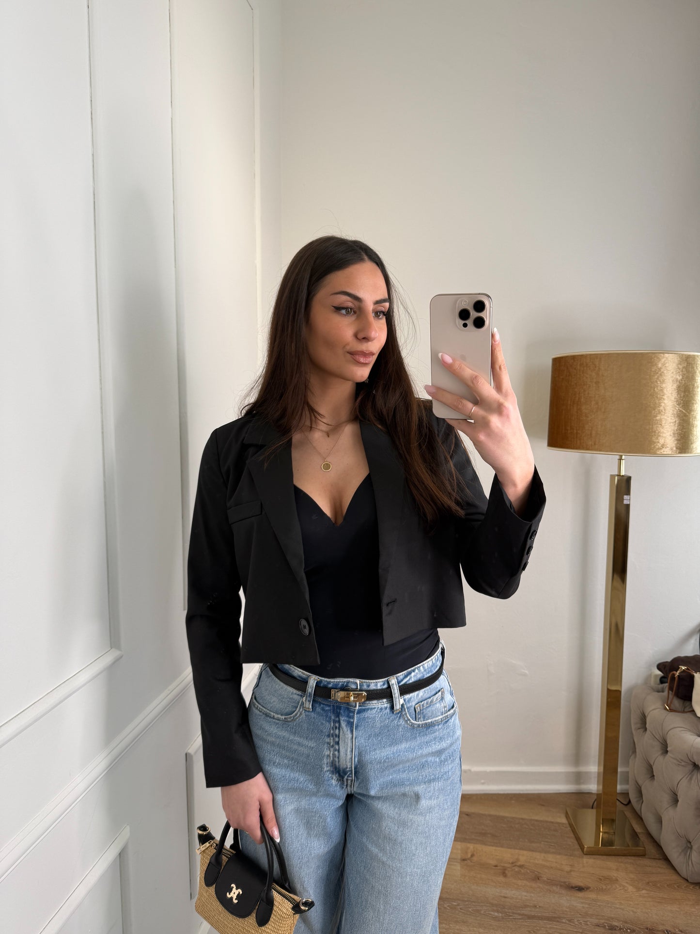 Dounia korte blazer - zwart