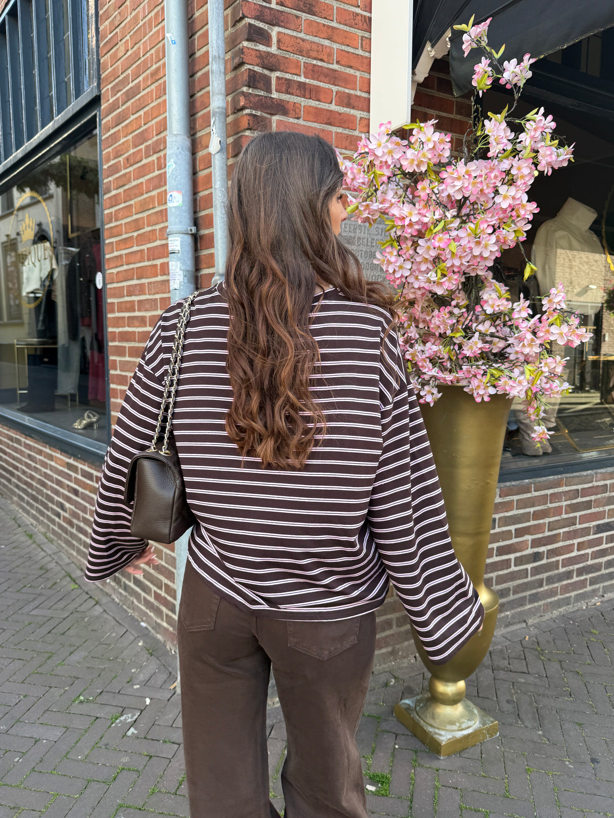 Bowie Longsleeve Bruin-Roze