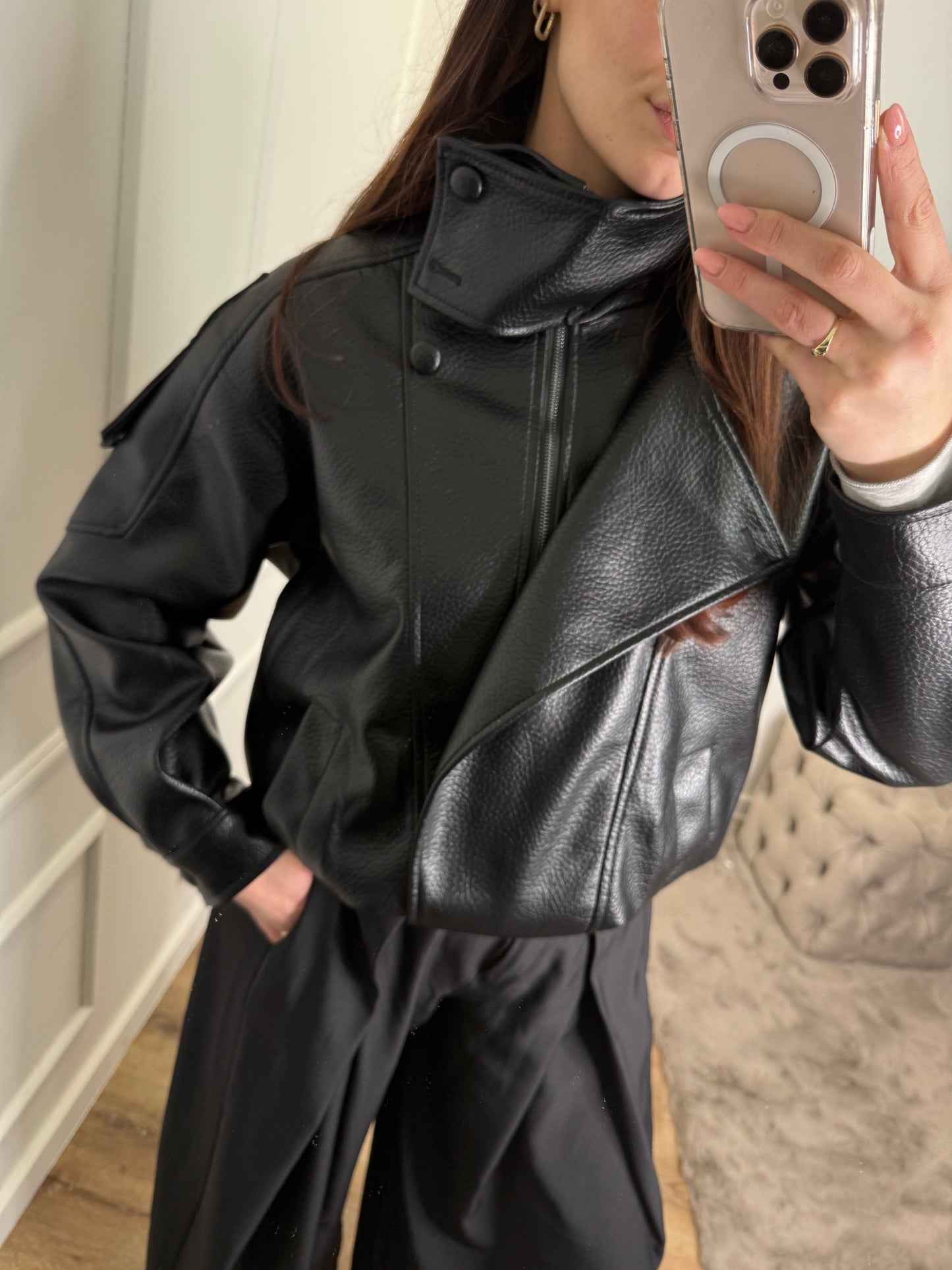 PU leren jas - zwart