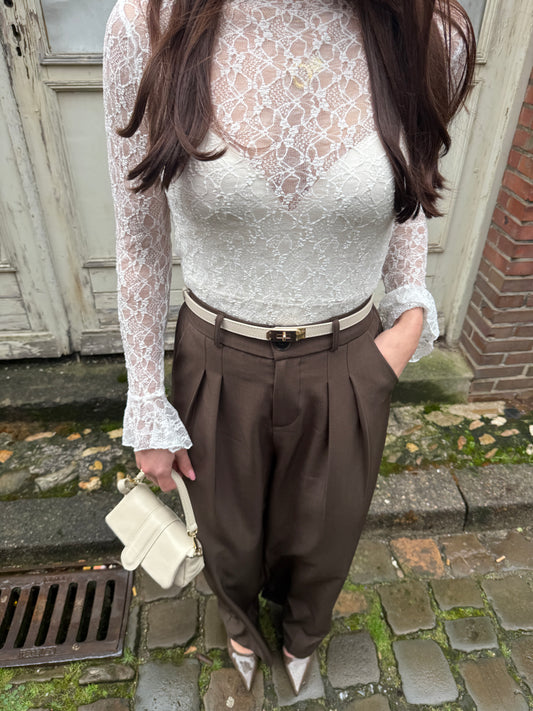 Brooklyn kanten top - wit