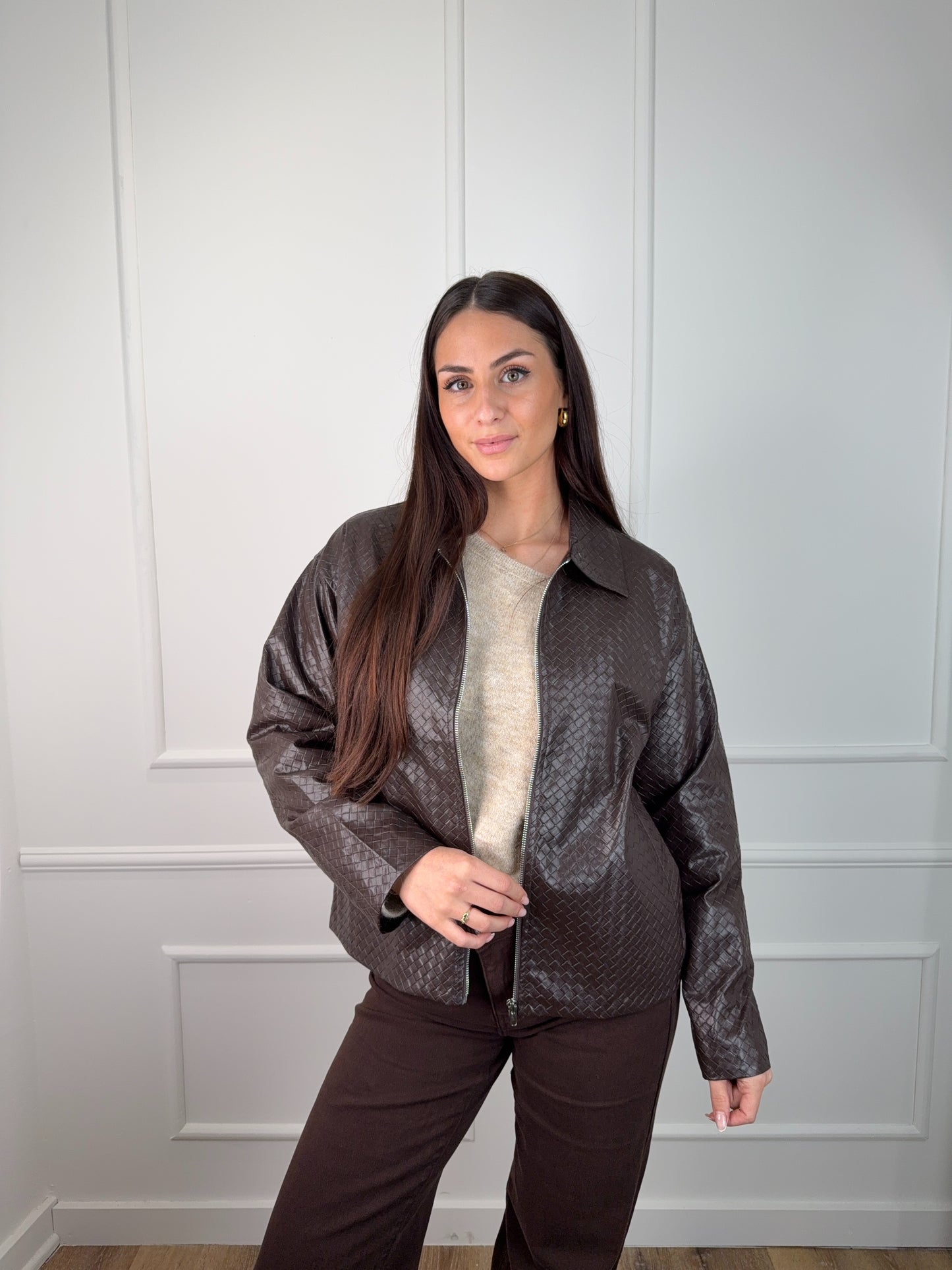 Evelyn Leather Jacket Bruin