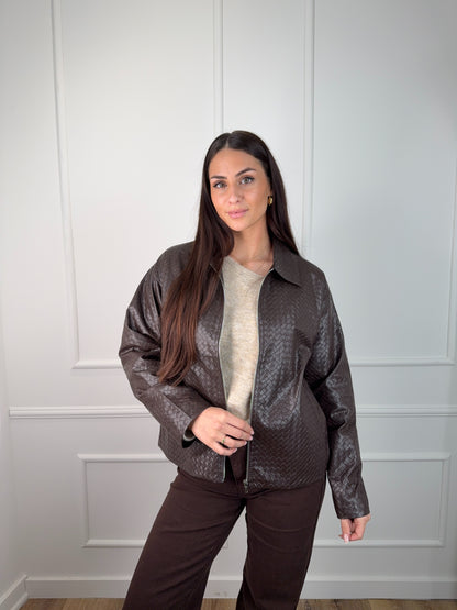 Evelyn Leather Jacket Bruin