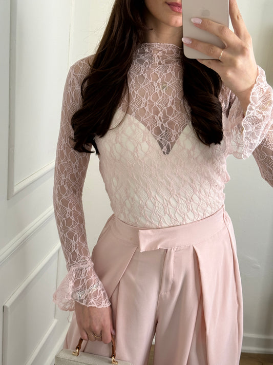 Brooklyn kanten top - roze