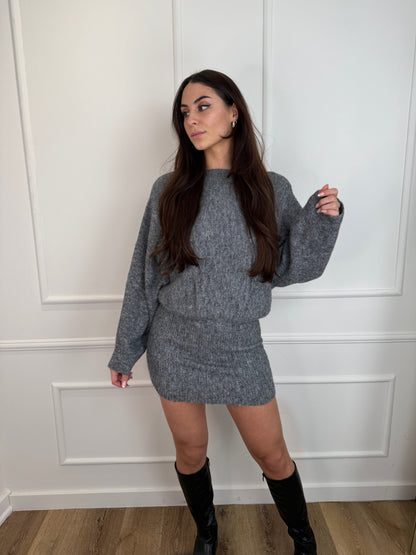 Stephanie knit jurk grijs